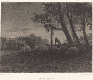 Poetical Twilight by Charles Emile Jacque