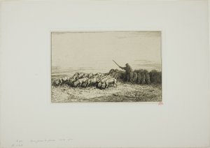 Herd of Pigs by Charles Emile Jacque