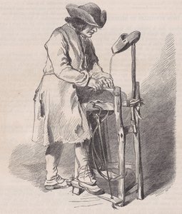 Musée du Louvre, collection des dessins, Le Remouleur, par Watteau, from Magasin Pitto... by Charles Emile Jacque