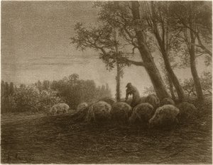 Poetic Twilight by Charles Emile Jacque