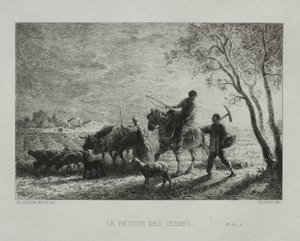 Returning from the Fields by Charles Emile Jacque