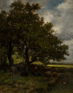 Rural Landscape by Charles Emile Jacque