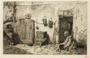 Scullery Maid by Charles Emile Jacque