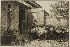 Shepherdess by Charles Emile Jacque