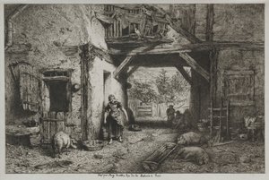The Farmyard by Charles Emile Jacque
