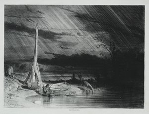 The Fisherman, Rainy Weather by Charles Emile Jacque