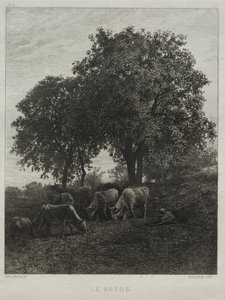 The Repose by Charles Emile Jacque
