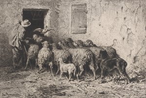 The Return, 1864 by Charles Emile Jacque