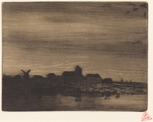 Waterside Village by Charles Emile Jacque