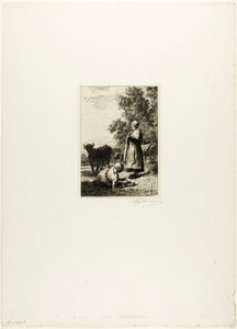 Young Cowherds by Charles Emile Jacque