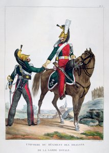 Uniform of a Regiment of Dragoons of the Royal Guard, France by Charles Etienne Pierre Motte