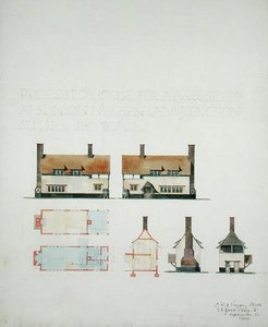 Proposed house for A.A. Voysey Esq. at Slindon near Barnham Junction, Sussex by Charles Francis Annesley Voysey