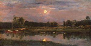A Moonlit River Landscape, c.1855