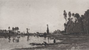 By the River, 1865 by Charles Francois Daubigny
