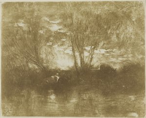 Cows at the Watering Place by Charles Francois Daubigny