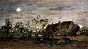 Evening in Honfleur, 1860s by Charles Francois Daubigny