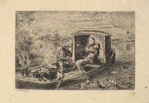 Gobbling a Meal, 1861 by Charles Francois Daubigny