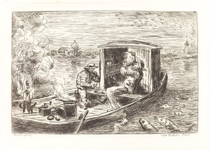 Going Down Stream by Charles Francois Daubigny