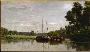 The Barges by Charles Francois Daubigny