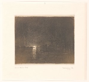 Night View of a Lake by Charles Francois Daubigny