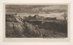 Ruins of the Chateau of Crémieux Isère by Charles Francois Daubigny