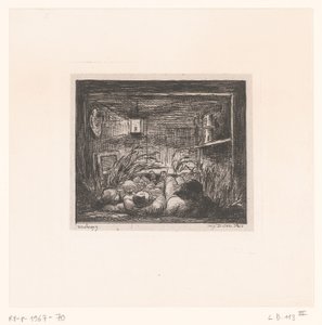 Sleeping Men in a Cabin (Voyage en Bateau) by Charles Francois Daubigny