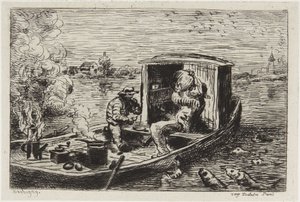 Swallowing a Meal by Charles Francois Daubigny