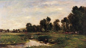 The Arques Valley, Seine-Maritime by Charles Francois Daubigny