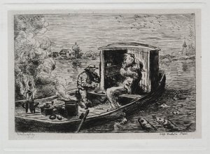The Boat Trip: Guzzling or Lunch on the Boat, 1861 by Charles Francois Daubigny