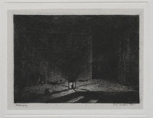 The Boat Trip: Interior of an Inn (The Corridor of an Inn) by Charles Francois Daubigny