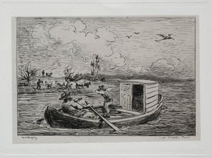 The Boat Trip: The Slanging Match by Charles Francois Daubigny
