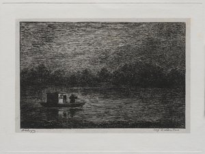 The Boat Trip: Night Voyage or Net Fishing (second version) by Charles Francois Daubigny