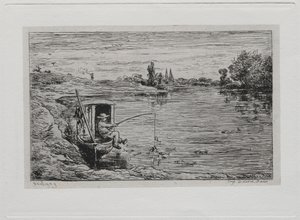 The Boat Trip: The Cabin Boy Fishing (Line Fishing) by Charles Francois Daubigny