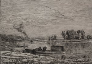 The Boat in Conflans by Charles Francois Daubigny