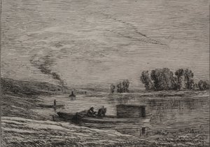 The Boat in Conflans by Charles Francois Daubigny