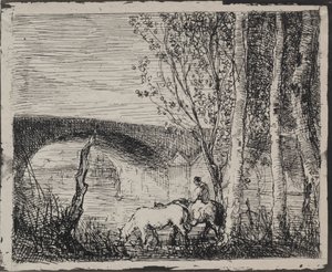 The Bridge, original impression 1862, printed in 1921 by Charles Francois Daubigny