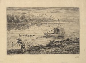 The Cabin Boy Tows the Boat, 1861 by Charles Francois Daubigny