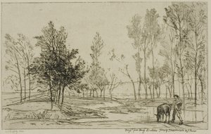 The Donkey at the Watering Place by Charles Francois Daubigny