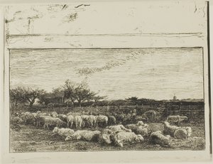 The Large Sheepfold by Charles Francois Daubigny