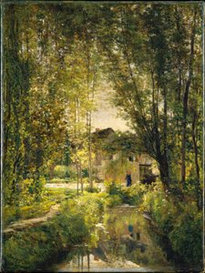 Landscape with a Sunlit Stream by Charles Francois Daubigny