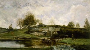 Sluice in the Optevoz Valley by Charles Francois Daubigny