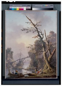 River Landscape with Fishermen Who Catch Up with Their Nets