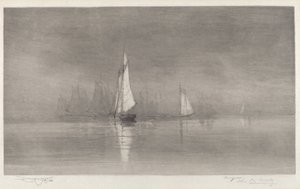 Untitled Harbor Scene with Sailboats, c. 1900 by Charles Frederick William Mielatz