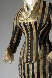 Evening dress, c.1884 (partial side oblique view)