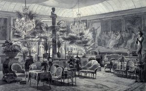 Winter Garden of Princess Mathilde, Drawing in Gray Ink and Gouache by Charles Giraud by Charles Giraud