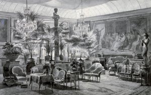 Winter Garden of Princess Mathilde, gouache and ink drawing by Charles Giraud by Charles Giraud