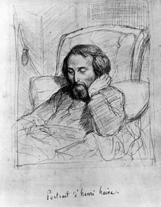 Heinrich Heine (1797-1856), German writer. Drawing by Charles Gleyre by Charles Gleyre