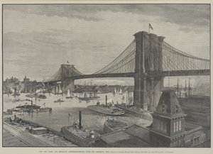 The New York and Brooklyn Suspension Bridge from the Brooklyn Side, late 1800s by Charles Graham