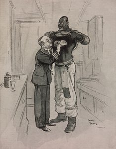 The black plague, a hypochondriac, cartoon by Chas Grave from The Tatler, No 1415, August 8 by Charles Grave