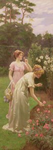Two Ladies Picking Flowers